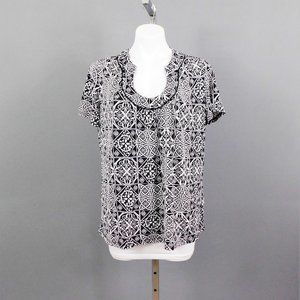 Ronnie Nicole Women Shirt Black White XL